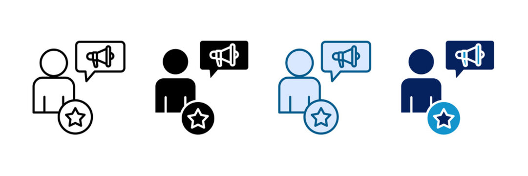 Influencer Icon Set Multiple Style Collection