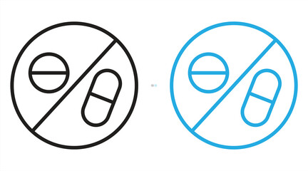 prohibited drug icons, medicines and pills, vector illustration