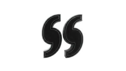 Black Quotation Marks Isolated on White Background