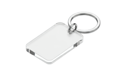 Blank Acrylic Keychain Isolated on White Background
