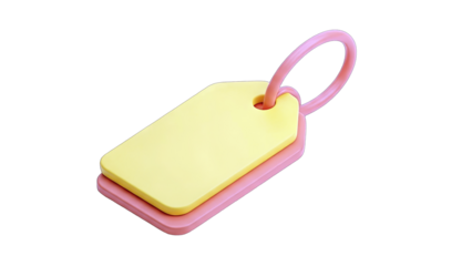 Blank Price Tag with Loop Isolated on White Background