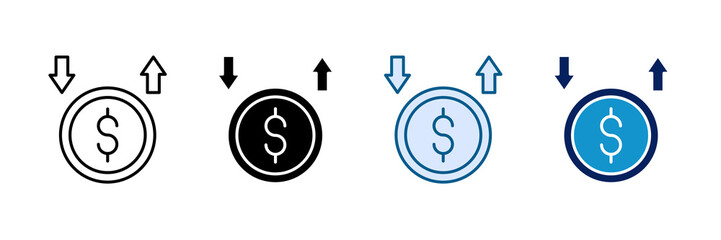 Obraz premium Income Vs Expense Icon Set Multiple Style Collection