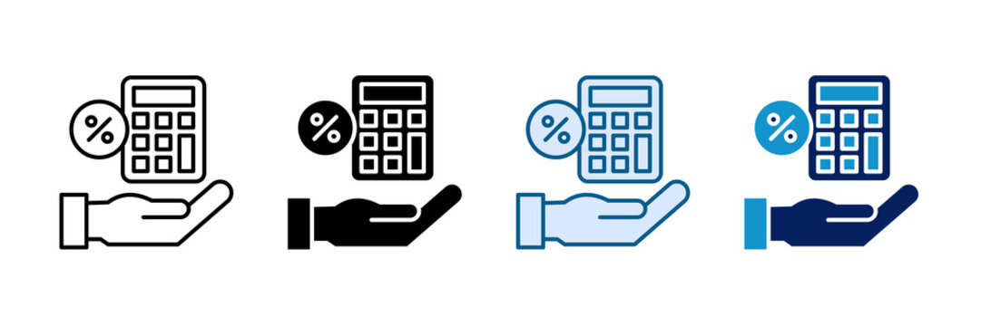 Loan Calculator Icon Set Multiple Style Collection