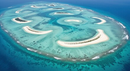 Aerial View of Tropical Islands and Turquoise Waters