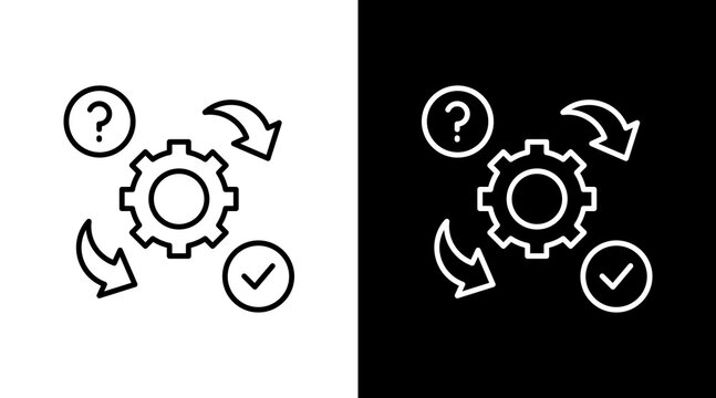Cause And Effect Outline White Icon Set Design