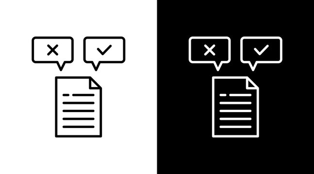 Hypothesis Testing Outline White Icon Set Design
