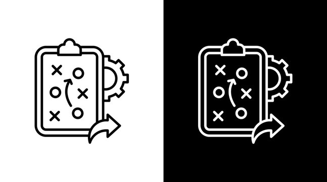 Mind Mapping Outline White Icon Set Design