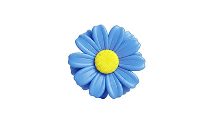 Blue Daisy Flower Isolated on White Background