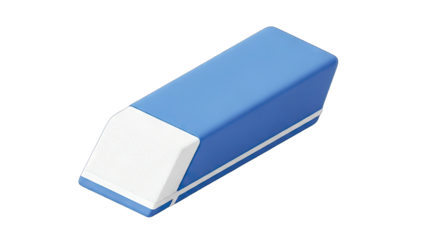 Blue Eraser Isolated on White Background