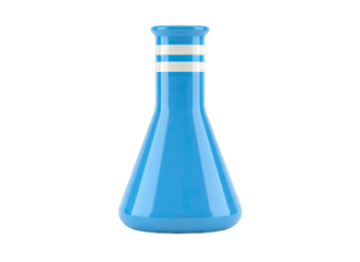 Blue Erlenmeyer Flask Isolated on White Background