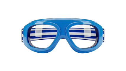Blue Goggles Isolated on White Background