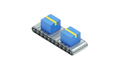 Boxes on Conveyor Belt: Automated Delivery Process