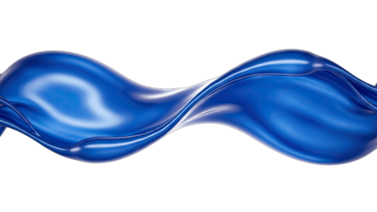 Blue Liquid Flowing on White Background