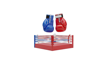 Boxing Gloves and Ring: Ready to Fight Concept