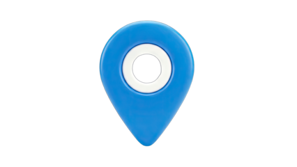 Blue Location Pin Icon on White Background