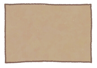 シンプルな茶色の背景付き囲み枠（クレヨンタッチ）