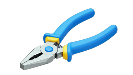 Blue Pliers on White Background