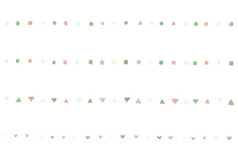 ひなまつりカラーの記号ラインセット