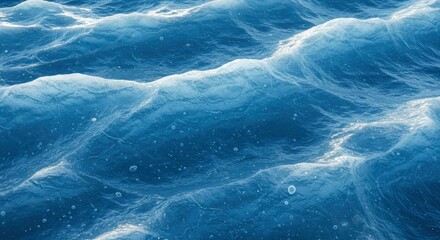 Close-up of Dynamic Ocean Waves with Bubbles