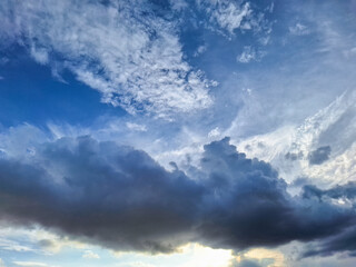 Dramatic Sky with Dark and White Clouds