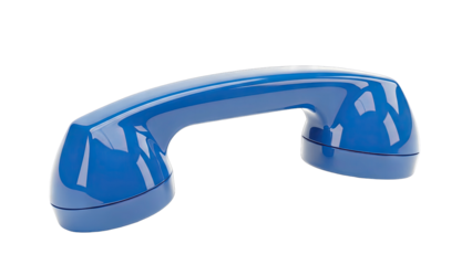 Blue Telephone Handset Isolated on White Background