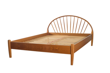 Mid-century Sunburst bed frame, cut-out, png, no bg, silo