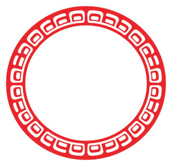 PNG Chinese circle frame logo red pattern.