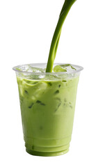 PNG Refreshing iced matcha latte drink.