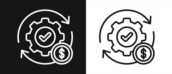 Optimization Outline style In White And Black Background