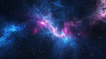 Vibrant Cosmic Nebula with Distant Stars