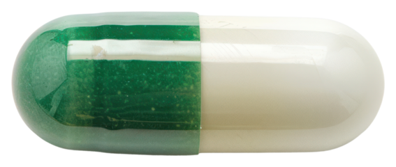 PNG Green and white capsule pill