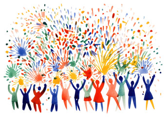 PNG New year celebrate party happiness confetti togetherness.