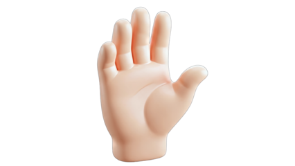 Cartoon Hand Showing Stop Gesture on White Background