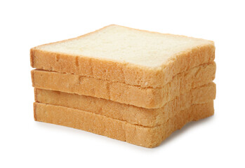 Slices of toast bread isolated on white