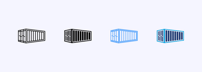 Container Icon Set Multiple Style Collection Element For Design