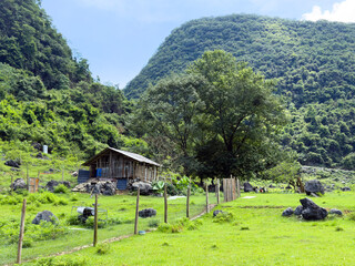 Farm cabin in the mountains