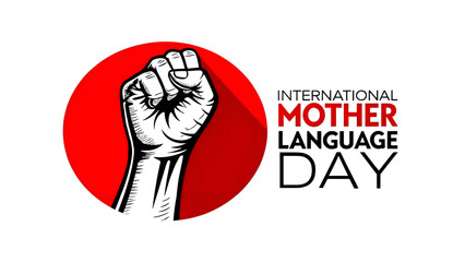 hand holding a red circle, cover photo design celebrate International Mother Language Day in Bangladesh.