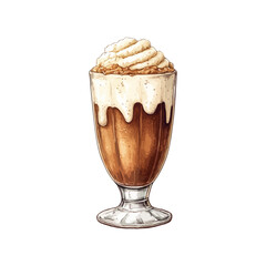 root beer float hand drawn vector illustration