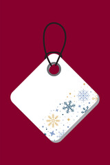 Gift winter tag. Snowflakes gift tag. Gift tag with snowflakes pattern. Sale promotion and gift card. Vector illustration