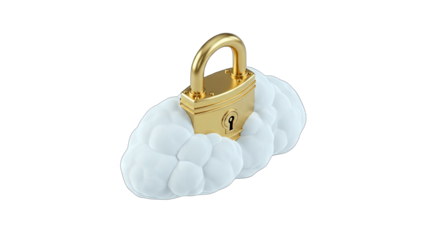 Cloud Security: Padlock on Cloud Concept