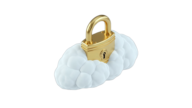Cloud Security: Padlock on Cloud Concept - Powered by Adobe