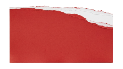 Torn red paper edge with rough texture on a transparent background, PNG image, PNG file