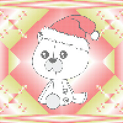 teddy bear huichol xmas cartoon pixel art in vector format