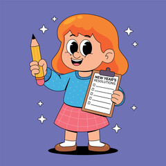 Girl Planning New Year's Resolutions