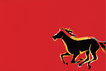 午　年賀状　干支　背景