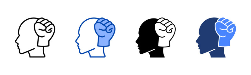 Mindset icon set multiple style collection