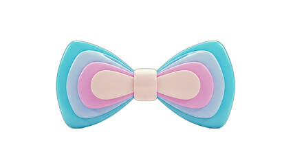 Fototapeta premium Colorful 3D Bow Tie on White Background