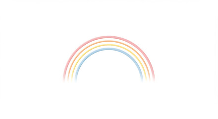 Gentle pastel rainbow arc in soft colors a clean modern simple illustration on a white background. AI Generated