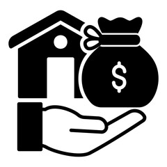 Assets icon in the form of money and property