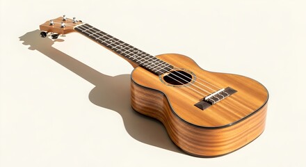 Fototapeta premium Ukulele Isolated on Light Background – Realistic Music Photo